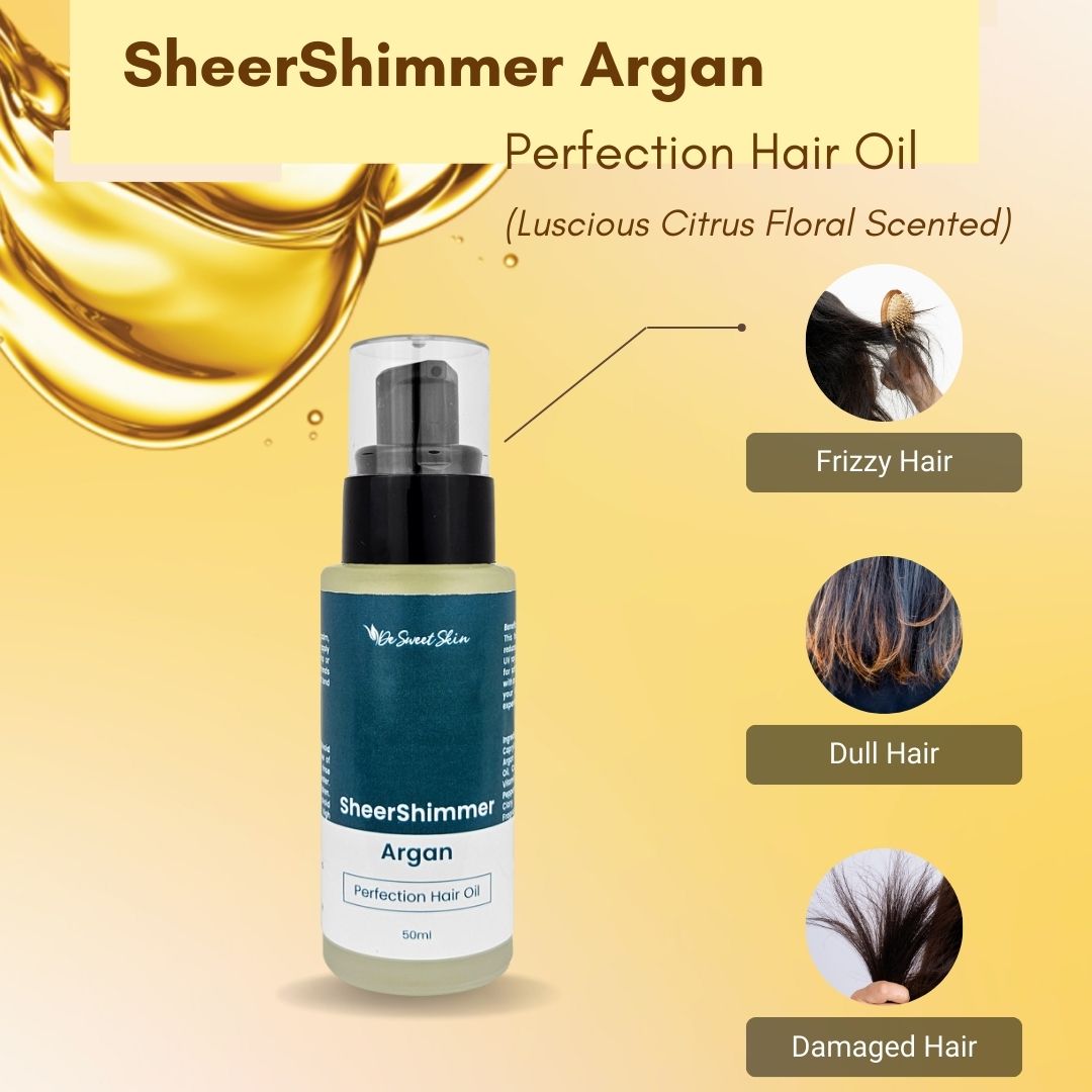 De Sweet Skin Argan Hair Oil for Dry Frizzy and Damaged Hair 50ml
